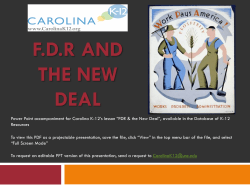 FDR AND THE NEW DEAL - Database of K