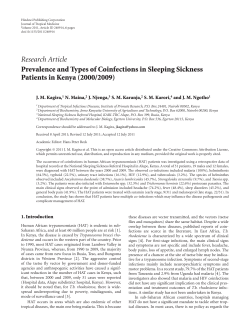 Prevalence and Types of Coinfections in Sleeping Sickness Patients