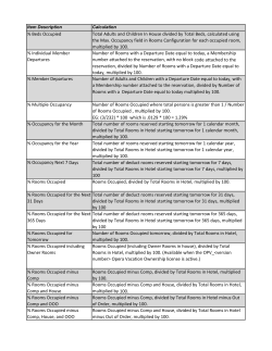 % Beds Occupied Total Adults and Children In House divided by