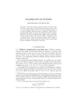 NIL-BOHR SETS OF INTEGERS 1. Introduction 1.1. Additive