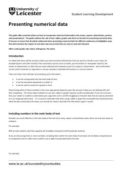 Presenting numerical data