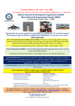 Curtain Raiser for Advt. No. 120 163 vacancies