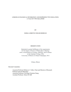 LINKING ECOLOGICAL DIVERGENCE AND REPRODUCTIVE