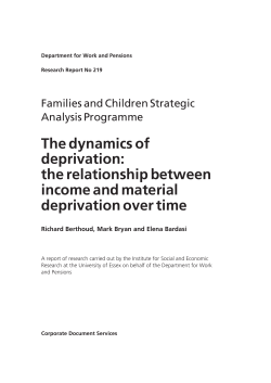 FACS The dynamics of deprivation: the relationship between income