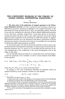 the coefficient problem in the theory of linear partial differential