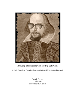 Bridging Shakespeare with the Big Lebowski