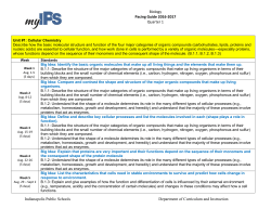 Biology Pacing Guide 2016-2017 Quarter 1 Indianapolis Public