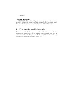 Double Integrals 1 Programs for double integrals