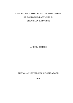 separation and collective phenomena of colloidal particles in