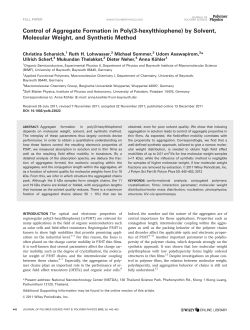Control of aggregate formation in poly(3hexylthiophene) by solvent