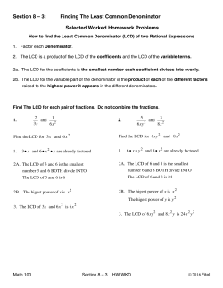 Section 8 &ndash; 3: Finding The Least Common Denominator Selected