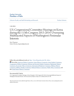 US Congressional Committee Hearings on Korea - Purdue e-Pubs