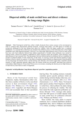 Dispersal ability of male orchid bees and direct evidence for long
