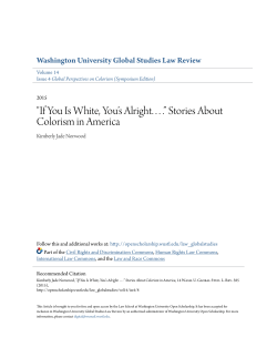 "If You Is White, You`s Alright. . . .&rdquo; Stories About Colorism in America