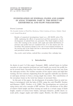 INVESTIGATION OF ENDWALL FLOWS AND LOSSES IN AXIAL