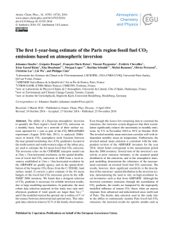The first 1-year-long estimate of the Paris region fossil fuel CO2