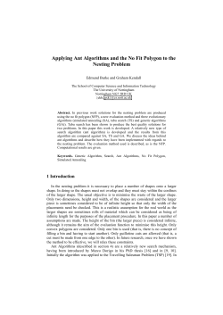 Applying Ant Algorithms and the No Fit Polygon to the Nesting