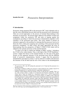 Possessive Interpretations