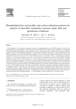 Phospholipid fatty acid profiles and carbon utilization patterns for