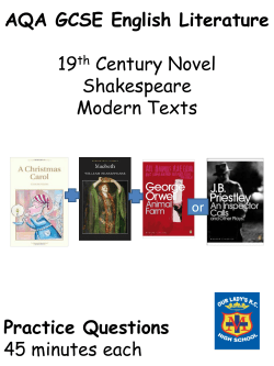 AQA GCSE English Literature 19th Century Novel Shakespeare