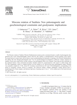 Miocene rotation of Sardinia: New paleomagnetic and