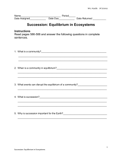 Succession: Equilibrium in Ecosystems
