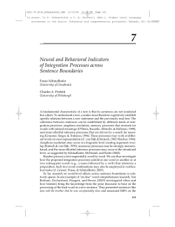 (2007). Neural and behavioral indicators of integration processes