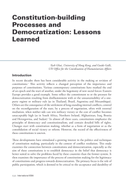 Constitution-building Processes and Democratization: Lessons