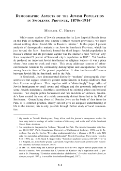 DEMOGRAPHIC ASPECTS OF THE JEWISH POPULATION IN