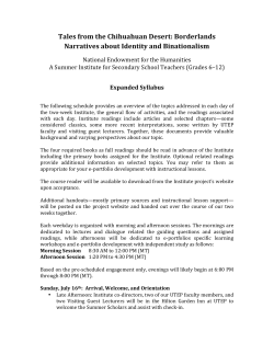 Syllabus - Tales from the Chihuahuan Desert