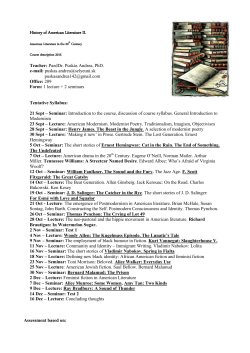 History of American Literature II.