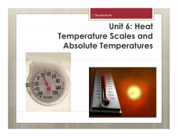 Unit 6: Heat Unit 6: Heat Temperature Scales and b l Absolute