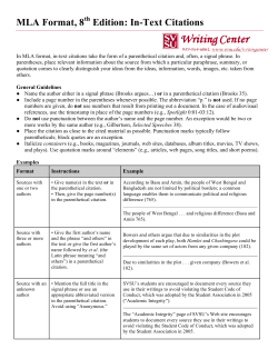 MLA 8th In-Text citations