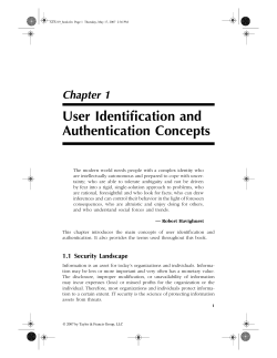 User Identification and Authentication Concepts