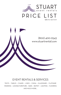 Stuart Rentals Price List