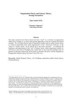 Organization Theory and Literary Theory: Strange Encounters