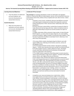 America Chapter 2 -The English Colonies