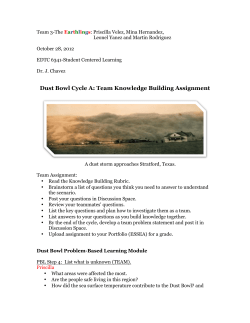 Dust Bowl Cycle A: Team Knowledge Building Assignment