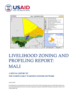 livelihood zoning and profiling report: mali