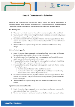 Special Characteristics Schedule