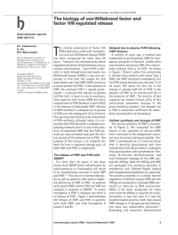 The biology of von Willebrand factor and factor VIII