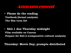 sound and editing Oct 18