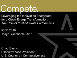Leveraging the Innovation Ecosystem for a Clean Energy