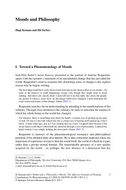 Philosophy`s Moods: The Affective Grounds of Thinking