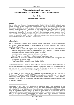 semantically-oriented queries in large online corpora