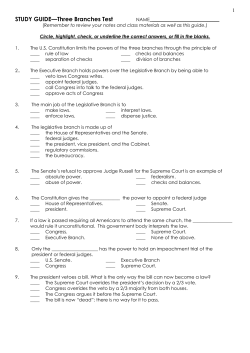 STUDY GUIDE&mdash;Three Branches Test