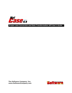 NetCase User`s Guide - The Software Company