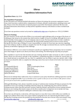 Elbrus Expedition Information Pack