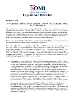 2016 Legislative Bulletin
