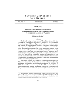 modern lessons from the early history of congressional insider trading